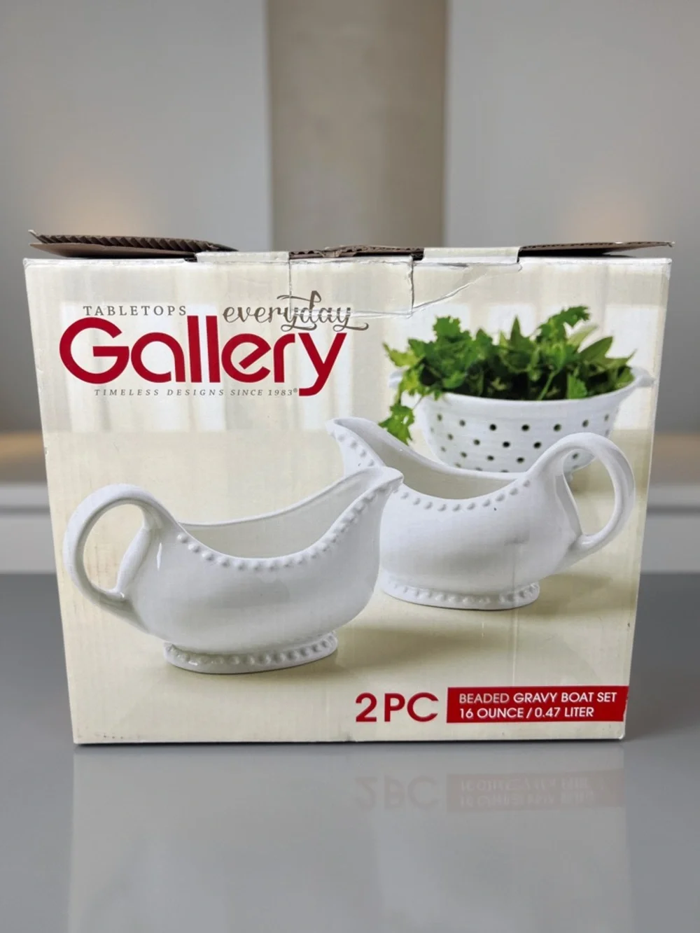 New Tabletops Gallery 2-piece Beaded Gravy Boat Set 16oz